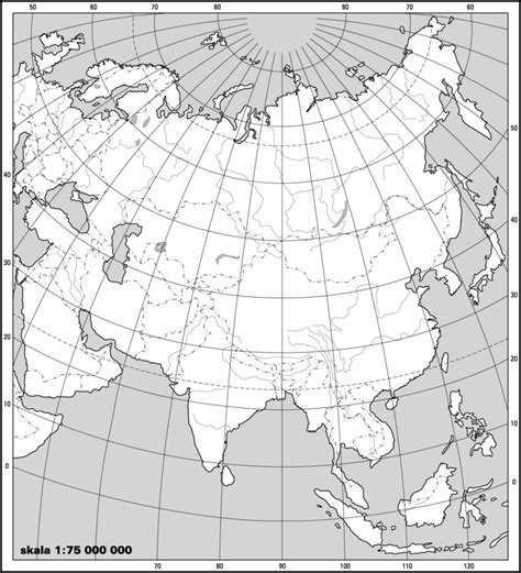 Geografia VIII mapa fizyczna Azji cz 1 morza wyspy półwyspy