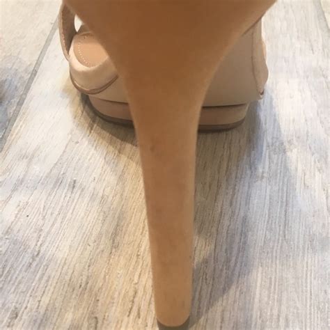 Calvin Klein Shoes Calvin Klein Nude Gold Suede Vable Sandal Heels Poshmark