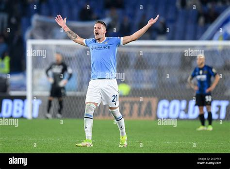 Sergej Milinkovic Savic Of Ss Lazio Celebrates After Scoring Third Goal