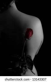 Portrait Girl Naked Breast Red Rose Stock Photo 375932611 Shutterstock