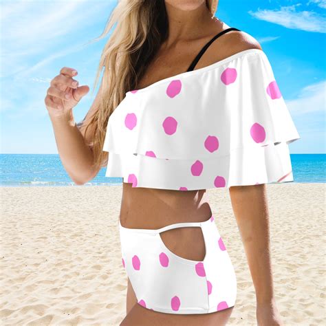 Ruffle Off The Shoulder Bikini Women S Ruffle Off Shoulder Bikini Swimsuit Model S45 ID
