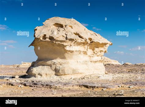 Mushroom rock formations at the Western White Desert of Egypt Stock ...