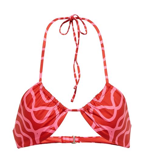 Candela Printed Bikini Top In Red Agua By Agua Bendita Mytheresa