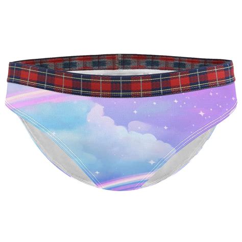 Brief Underwear Bikini Panties For Women Bikini Underwear XL Colorful Rainbow Clouds Galaxy