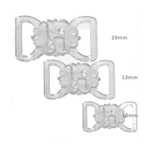 Plastic Bikini Bra Clasp Clips In Clear And Black Choose From Sizes Free P P Ebay Uk