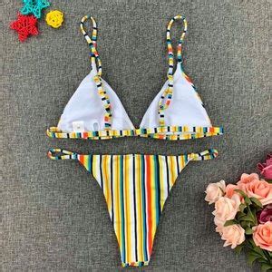 Swim Striped Multicolored Bikini Set Poshmark