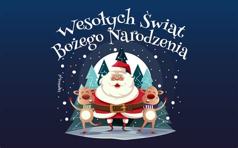 Zyczenia Swiety Mikolaj Renifery Wesolych Swiat Bozego Narodzenia