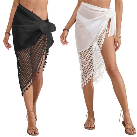 Plus Size Cover Ups For Women Beach Sarongs Sheer Cover Ups Mesh Swimming Wear Bikini Wrap