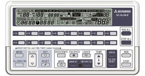 Mitsubishi Sc Sl N E Central Control With Lcd Display Instruction Manual