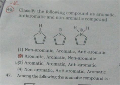 classify   compound  aromatic antiaromatic   aro