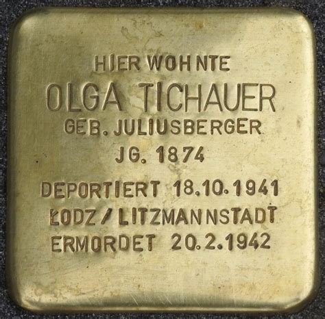 Olga Dorothea Ilka Tichauer Geb Juliusberger Stolpersteine In Berlin