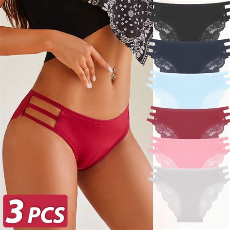 Calcinha De Renda Doce Para Mulheres Roupas Ntimas Femininas Lingerie Sexy Oca Cuecas Macias De