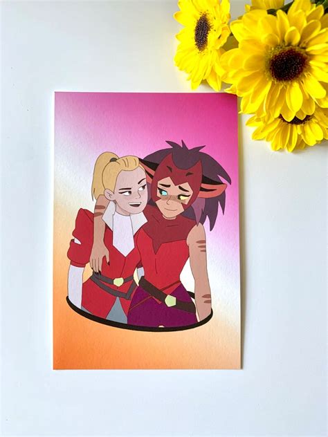 Catradora Lesbian Flag Print Catra And Adora Art Print She Etsy