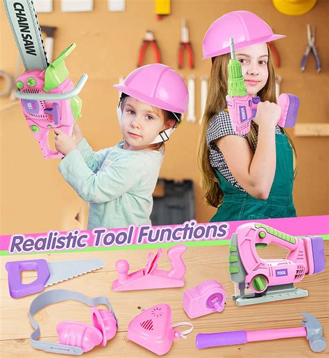 Exercise N Play Kids Tool Set With Electric Toy Drill Chainsaw Jigsaw