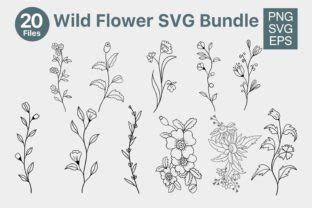 Wild Flower Svg Clipart Bundle Graphic By Skalling Dygital Creative