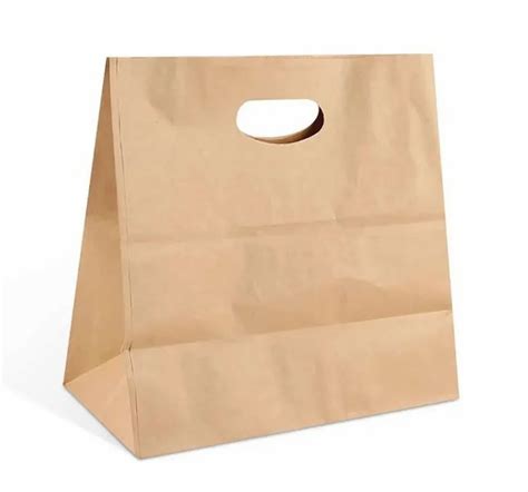 Brown D Cut Paper Carry Bag For Grocery Capacity 5 Kg At Rs 45