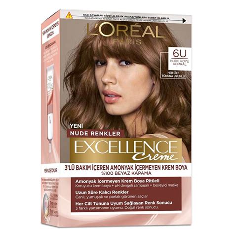 Loreal Paris Excellence Creme Nude Renkler Saç Boyası 6U Nude Koyu Kumral Gratis