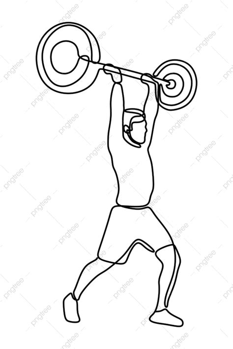 Man Weightlifting Gym Fitness Oneline Continuous Single Line Art