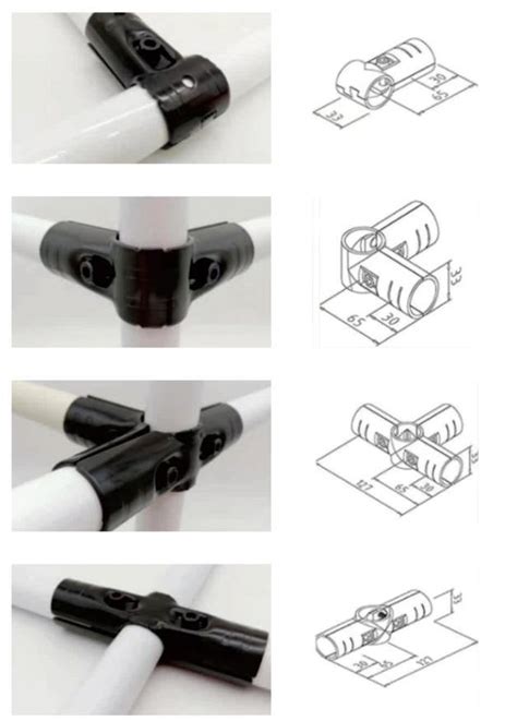 Metal Joint Tube Connector Pipe Rack System Lean Joint Pipe Joint