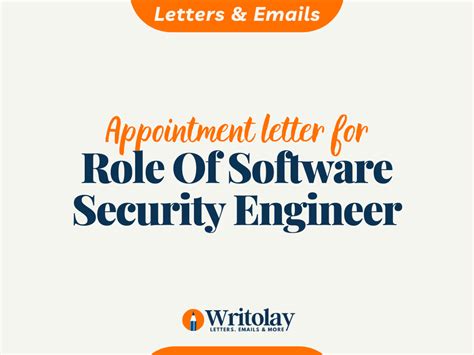 Software Security Engineer Appointment Letter Template Writolay