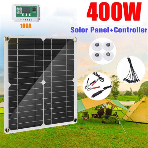 400w Portable Solar Panel 100a 12v Mono Grelly Uk