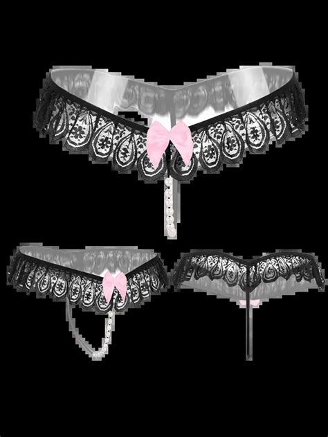 String Sans Entrejambe Avec Perles Lingerie Tendance