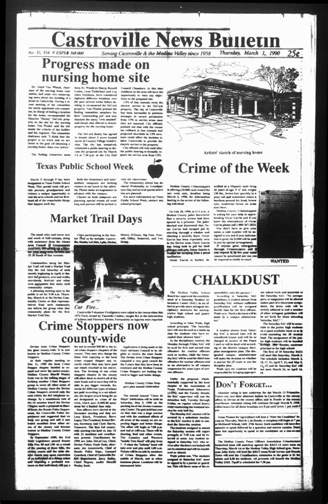 Castroville News Bulletin (Castroville, Tex.), Vol. 31, No. 9, Ed. 1 ...