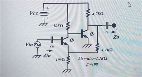 Solved In the two-stage BJT-NPN amplifier circuit given in | Chegg.com