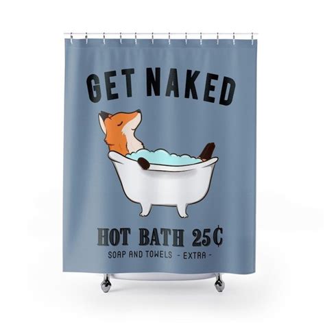 Fox Shower Curtain Get Naked Shower Curtains Foxy Bath Etsy