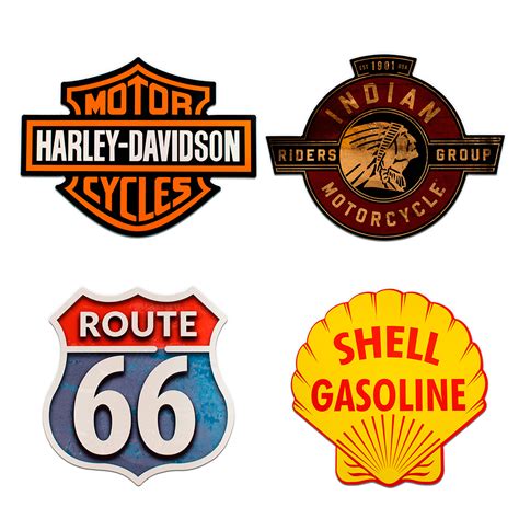 Placas Decorativas C Recorte Moto Vintage Kit 4 Placas Camicado