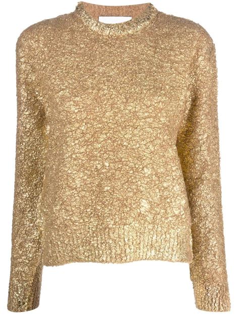 Nude Glitter Knit Jumper In Natural Lyst