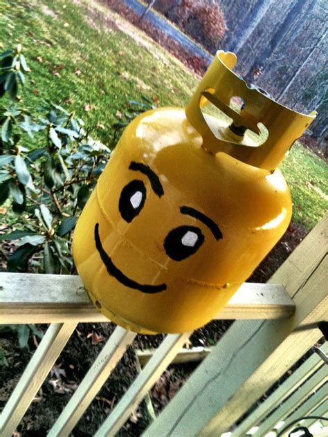 Check Out What My Dad And I Did A Lego Head Propane Tank Imgur