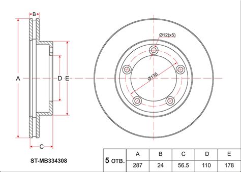 Тормозной диск SAT ST-MB334308