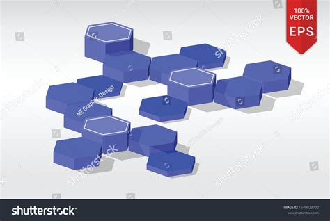 Hexagon 3d Vector Pattern Isometric Shape Stock Vector Royalty Free