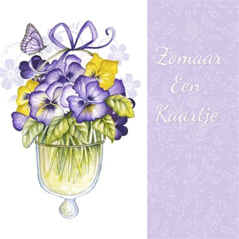 Zomaar Met Lieve Viooltjes Wenskaarten Kaartje Go