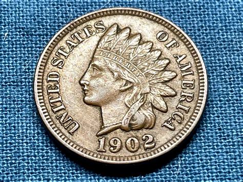 1902 Indian Head Penny In Xf Au Condition Liberty Full With Etsy