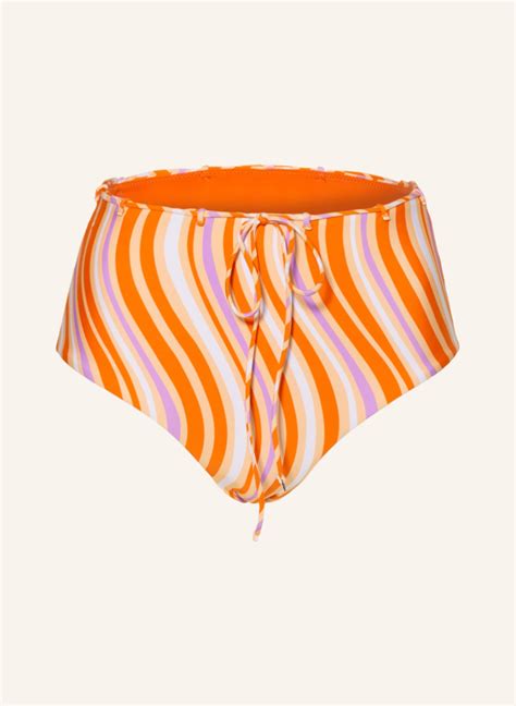 SEAFOLLY High Waist Bikini Hose MOD SQUAD In Orange Helllila Weiss