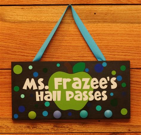 Teacher Hall Pass Sign With Tags Etsy