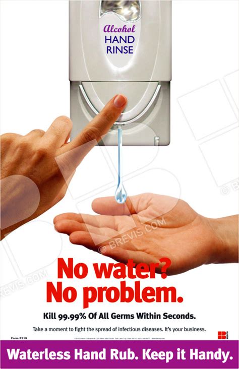 No Water Hand Sanitizer Poster Brevis