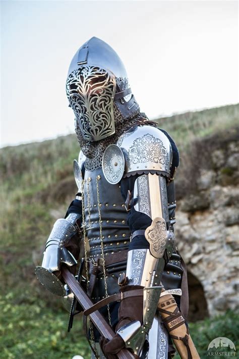 Medieval Armor Arms “Knight of Fortune” Etched | Medieval armor