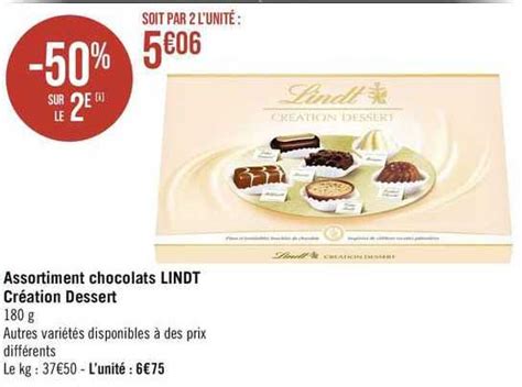 Promo Assortiment Chocolats Lindt Création Dessert chez Géant