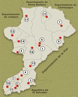 Mapa Departamento de Intibucá Honduras mapa owje