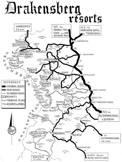 Drakensberg Resorts Road Map | The Tourist in South Africa 1… | Flickr