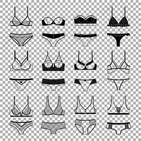 Lingerie Vector Hd PNG Images Lingerie Vector Icon Set Isolated On Transparent Background