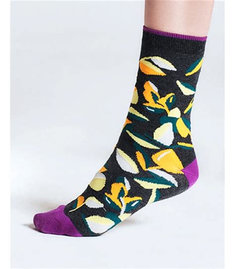 Grey Womens Isabel Floral Bamboo Socks Woolovers Us
