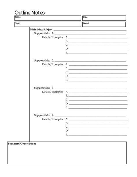 Debate Notes Template - Creative Template Ideas | Outline notes, Notes ...