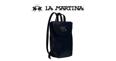 博客來 【la Martina】限量2折 頂級金標素面皮革後背包 Lmza01062t 全新專櫃展示品黑色