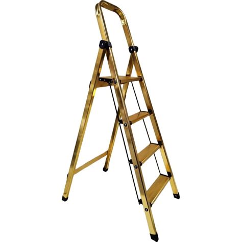 Стремянка алюминиевая LWI "Комфорт" 4 ступени, GOLD LWI-К04GOLD ...