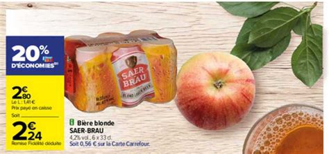 Promo Bi Re Blonde Saer Brau Chez Carrefour Icatalogue Fr