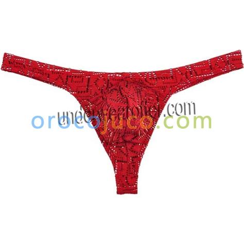 Sexy Men Thong Hollow Jacquard G String Underwear Pouch Mini Bikini Brief T Back Mu